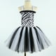 thumbnail image 5 of Disfraz de cebra para niños, disfraz de Halloween, traje de tutú con rayas blancas y negras para fiesta de cumpleaños, ropa elegante para niñas, 5 of 5