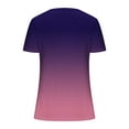 thumbnail image 5 of Jalioing Womens Plus Size Top Summer Casual T Shirt Gradient Color Button V-Neck Loose Tops, 5 of 5