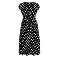 thumbnail image 6 of SDJMa Women's Summer Floral Print Dress Women's Casual Plus Size V-neck Sleeveless Polka Dot Printed Button Belt Dress, 6 of 9