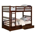 thumbnail image 3 of Furniture of America Luke Wood Walnut Twin/Twin Kids Bunk Bed with Drawers, 3 of 6