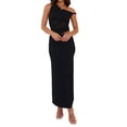 thumbnail image 1 of Conjunto de 2 Piezas de Falda para Mujer, Conjunto de Verano, Sin Mangas, Asimétrico, de , Top Corto, Faldas Largas. Negro L, 1 of 10
