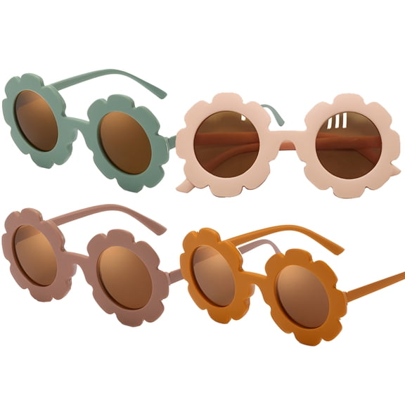 GJX 4Pcs Toddler Sunglasses Age 2-4,Uv Protection Lens Toddler Sunglasses,Complete Eye Protection Outdoors Toddler Sunglasses Age 1-2,Multicolor