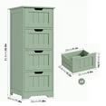 thumbnail image 2 of Homfa Bathroom Storage Cabinet, Free Standing Narrow Cabinet with 4 Drawers Entryway Storage Organizer for Living Room Bedroom, Green, 2 of 7