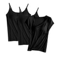 thumbnail image 2 of Sentmoon 3PCS Women Tank Tops with Built in Bras Loose Fit Sleeveless Women Shirt Solid Color Crew Neck Spaghetti Strap Women Blouses Breathable Active for Summer and Hot Weather L, 2 of 3