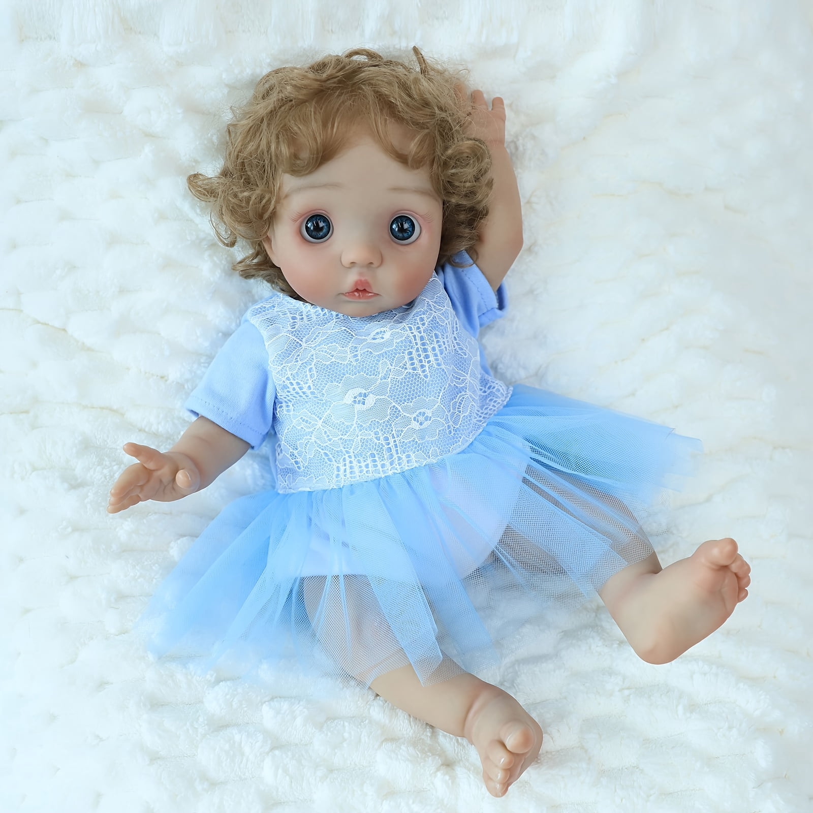 16 Inch Reborn Baby Doll, Avatar Style Baby Doll, Awake Newborn Look Toddler Doll, Soft Cloth Body Realistic Baby Doll Toy For Kids Age 3+