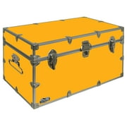 C&N Footlockers UnderGrad Storage Trunk - College Dorm Chest - Durable with Lid Stay - 32 x 18 x 16.5 Inches - Gold