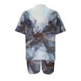 thumbnail image 5 of zanvins Ensemble de Hauts d'Été pour Femmes 2024 Mode Féminine Blouse Col Rond Manches Courtes Hauts Shorts Ensemble Décontracté, 5 of 5