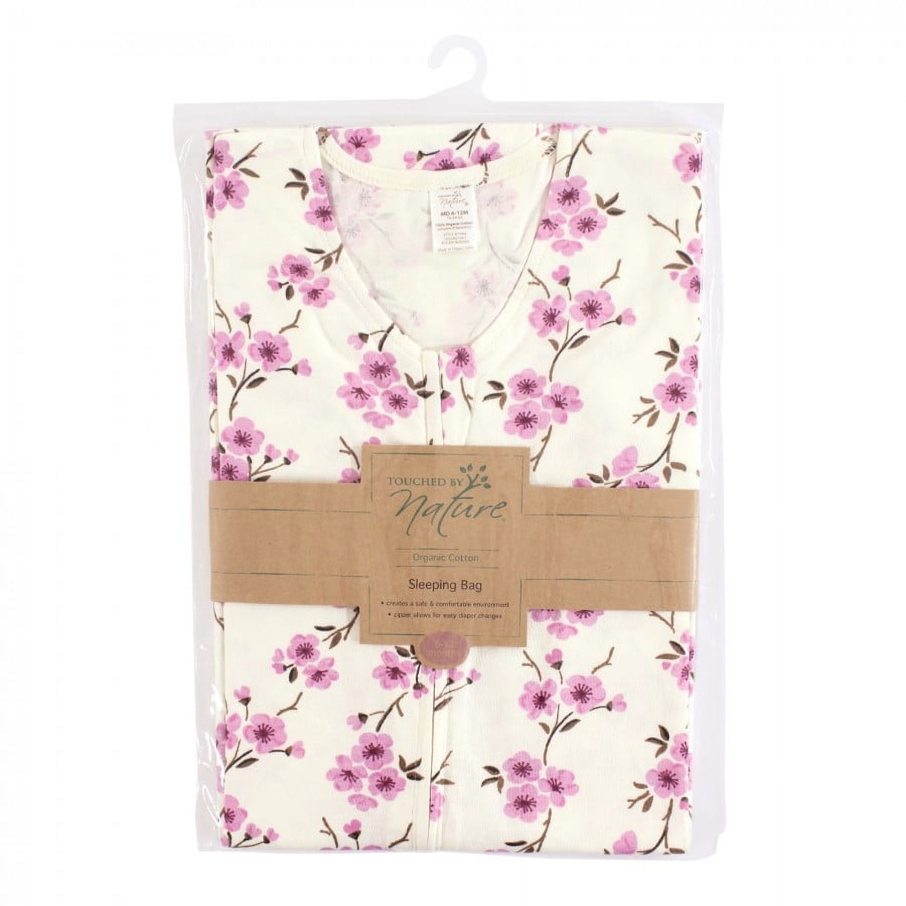 Touched by Nature Baby Girl Organic Cotton Sleeveless Wearable Sleeping Bag, Sack, Blanket, Cherry Blossom, 18-24 Months