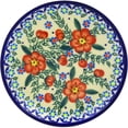 thumbnail image 2 of Polish Pottery 7½-inch Dessert Plate (Peach Tudor Rose Theme) Signature UNIKAT Hand Painted in Boleslawiec, Poland + Certificate of Authenticity, 2 of 6
