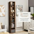 thumbnail image 6 of Easoger 6-tier Standard Bookcase 71.5" Tall Bookshelf for Home Office, Brown, 6 of 8