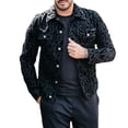 thumbnail image 3 of Chaqueta con estampado de leopardo para hombre Tendencia de moda Casual Chaqueta superior de manga larga con estampado de leopardo de un solo pecho Negro S, 3 of 5