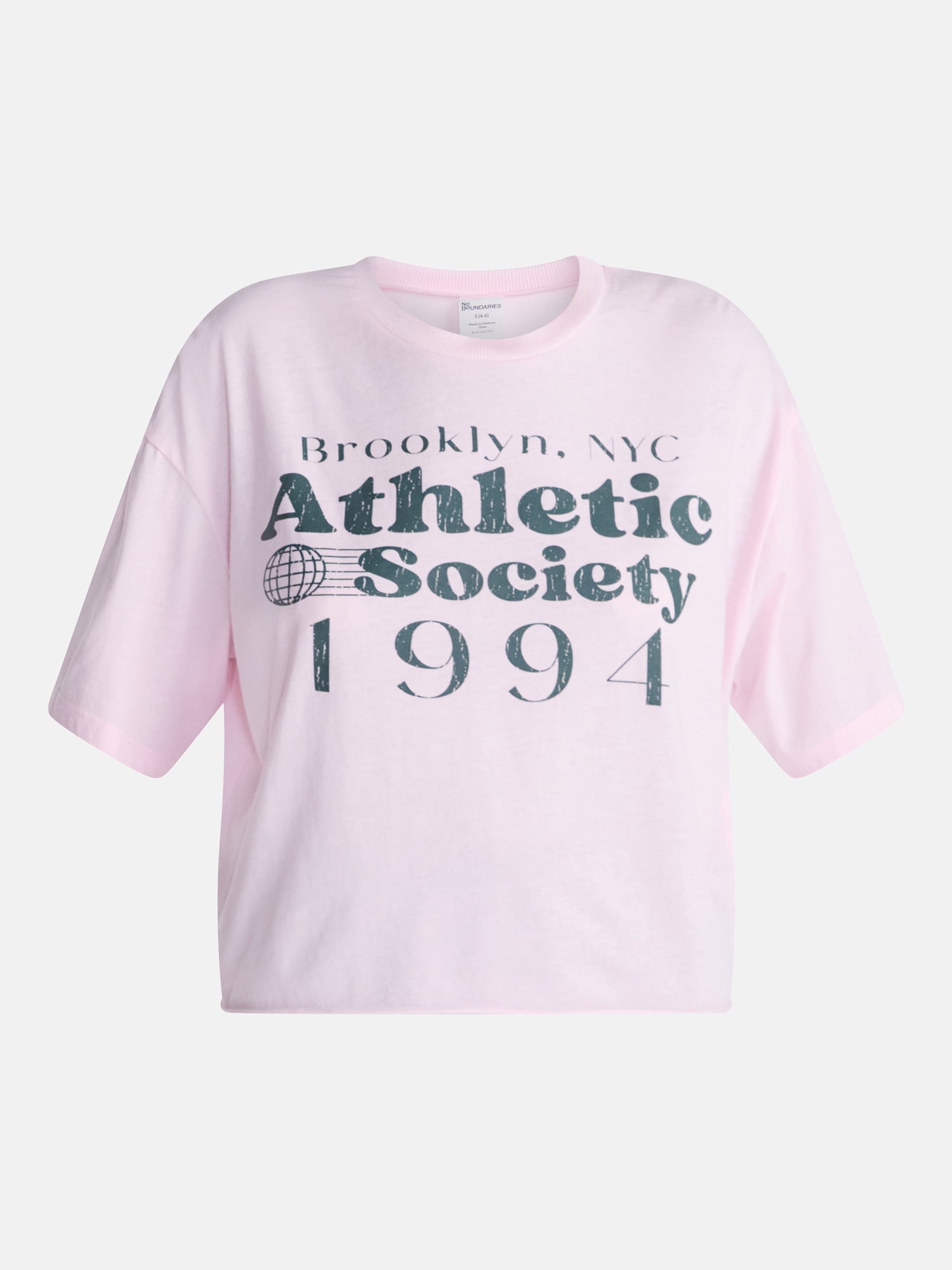 No Boundaries Boxy Cropped Graphic Tee, Women's and Women's Plus XXS-4X