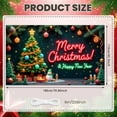 thumbnail image 2 of Neon Light Christmas Banner Christmas Tree Merry Christmas Display Colorful Ornaments Snowflake Pattern Xmas Backdrop for Christmas Party New Year Celebration Holiday Gathering, 2 of 9