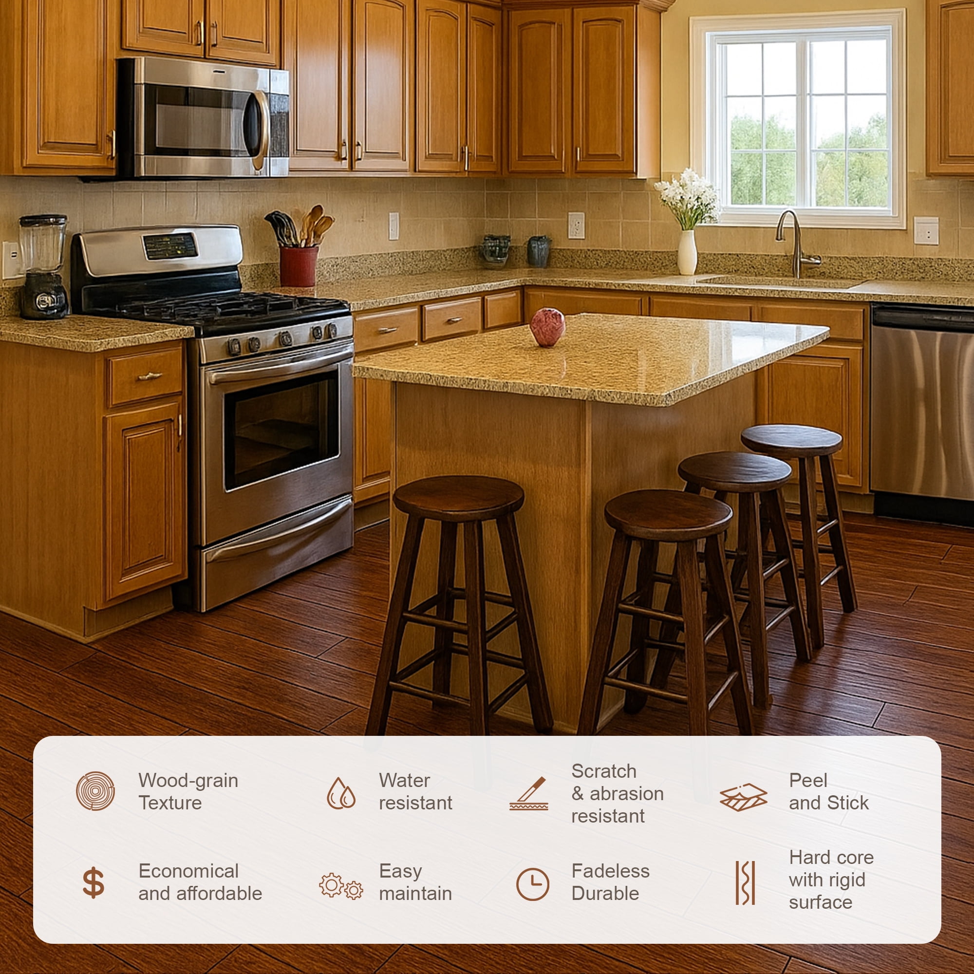 6''W x 36''L Peel & Stick, Vinyl Plank Flooring, Wood Grain, Self-adhesive And Waterproof Tile Sticker, DIY Stickers-for Decorating Living Rooms, Bedrooms, Offices,,54pcs (cover 81 Sq. ft)