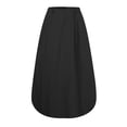 thumbnail image 4 of Women's Vintage Simple Skirt Summer Fashion Loose Solid Cotton Linen High Waist Casual Beach A-line Maxi Skirts Female, 4 of 8