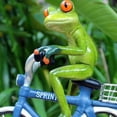 thumbnail image 6 of Cute Frog Cycling Sculpture Resin Miniature Desk Ornaments Home Decoration Garden Outdoor Or Indoor Decor Statue, Present for Friends, 6 of 10