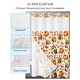 thumbnail image 2 of No Hook Cloth Fabric Shower Curtain with Snap in Liner, Orange Pumpkin Fall Waterproof Shower Curtains Set with See Through Top Window, Thanksgiving Coffee Rustic Berry Bath Curtains Shower 72"x84", 2 of 6