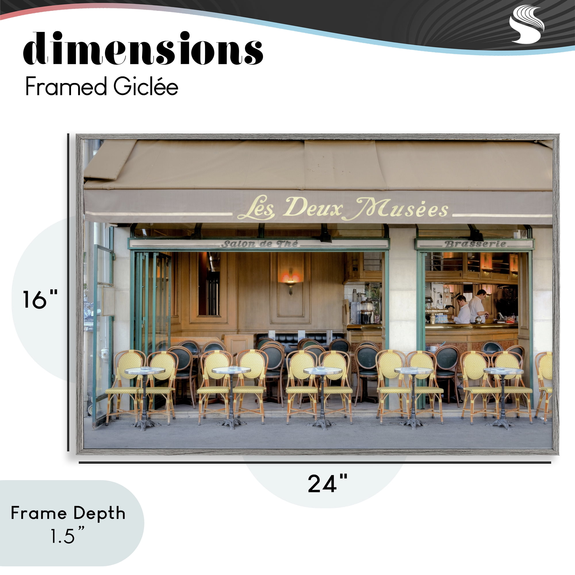 Stupell Industries Parisian Outdoor Seating Cafe Gray Framed Giclee Art, design by Alan Blaustein