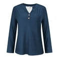thumbnail image 5 of Holzkary Henley Long Sleeve Shirts for Women, Lightweight Long Sleeve Tops for Women Loose Fit Basic Pullover with Button Long Sleeve Tops 2025 Autumn Womens Neck T Shirts Casual Shirts Uk Navy S, 5 of 9