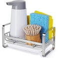 thumbnail image 1 of Estante de esponja para fregadero de cocina, organizador de caja dispensadora de jabón de cocina de acero inoxidable con bandeja de drenaje extraíble Fason HMHZ1350, 1 of 7