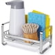thumbnail image 1 of HULISEN Soporte de esponja para fregadero de cocina, dispensador de jabón de cocina de acero inoxidable 304, organizador de carrito, escurridor de jabonera para encimera con bandeja de drenaje extraíble, no incluye dispensador ni cepillo Vhermosa Accesorios de Baño, 1 of 7