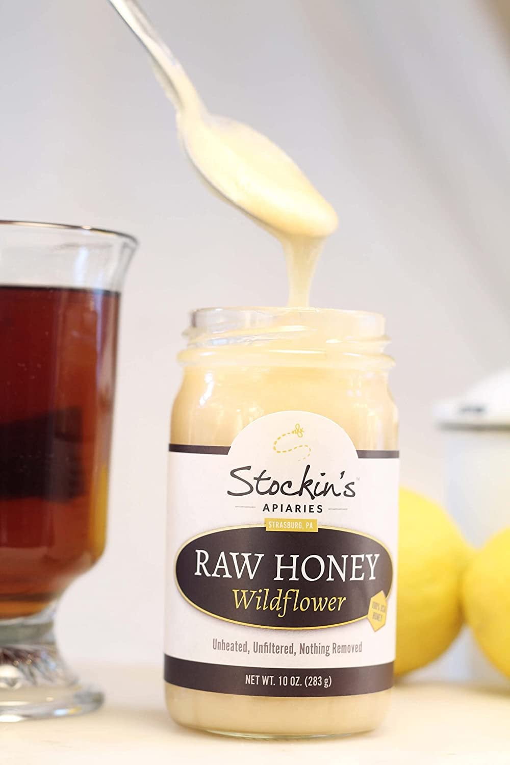 Stockin's Apiaries Raw Wildflower Honey, Unheated, Unfiltered, & Nutritious, 10 Oz.