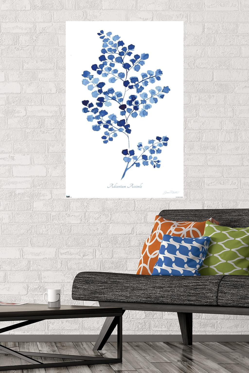 Jean Plout - Indigo Botanical Adiantum Assimle Wall Poster, 22.375" x 34"