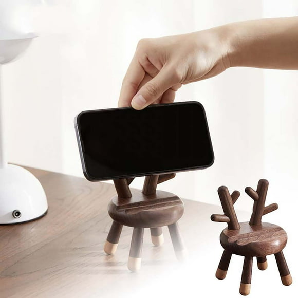 Statues for outside Greyhound Statue Sculptures And Figurines Black Walnut Chair Mobile Phone Stand Cute Stool Cartoon Live Desktop Solid Wood Ornaments Stand Window Decoration Ornaments