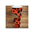thumbnail image 3 of 1.5" Giant Three Size Polka Dot Ribbon: Orange  Black (10 Yards), 3 of 3
