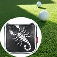 thumbnail image 4 of Universal Golf Mallet Putter Cover Putter Head Cover Protector Square Headcover Magnetic Closure Guard Scorpion Black, 4 of 9