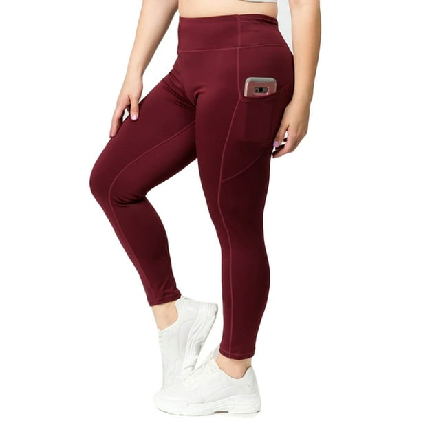 Honey Comfy - Women's Stretchy High Waist Tech Pocket Workout Leggings ...