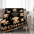 thumbnail image 4 of Monkey Blanket Monkey Gifts for Boys Girls Kids Cozy Fleece Throw Blanket Stuff Animal Plush Blankets for Bed Decor 80"x60", 4 of 6