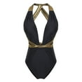 thumbnail image 4 of Sngxgn Swimsuit Women Tummy Control Vintage Swimsuits U Back Modest Swimwear(Black,XL), 4 of 5