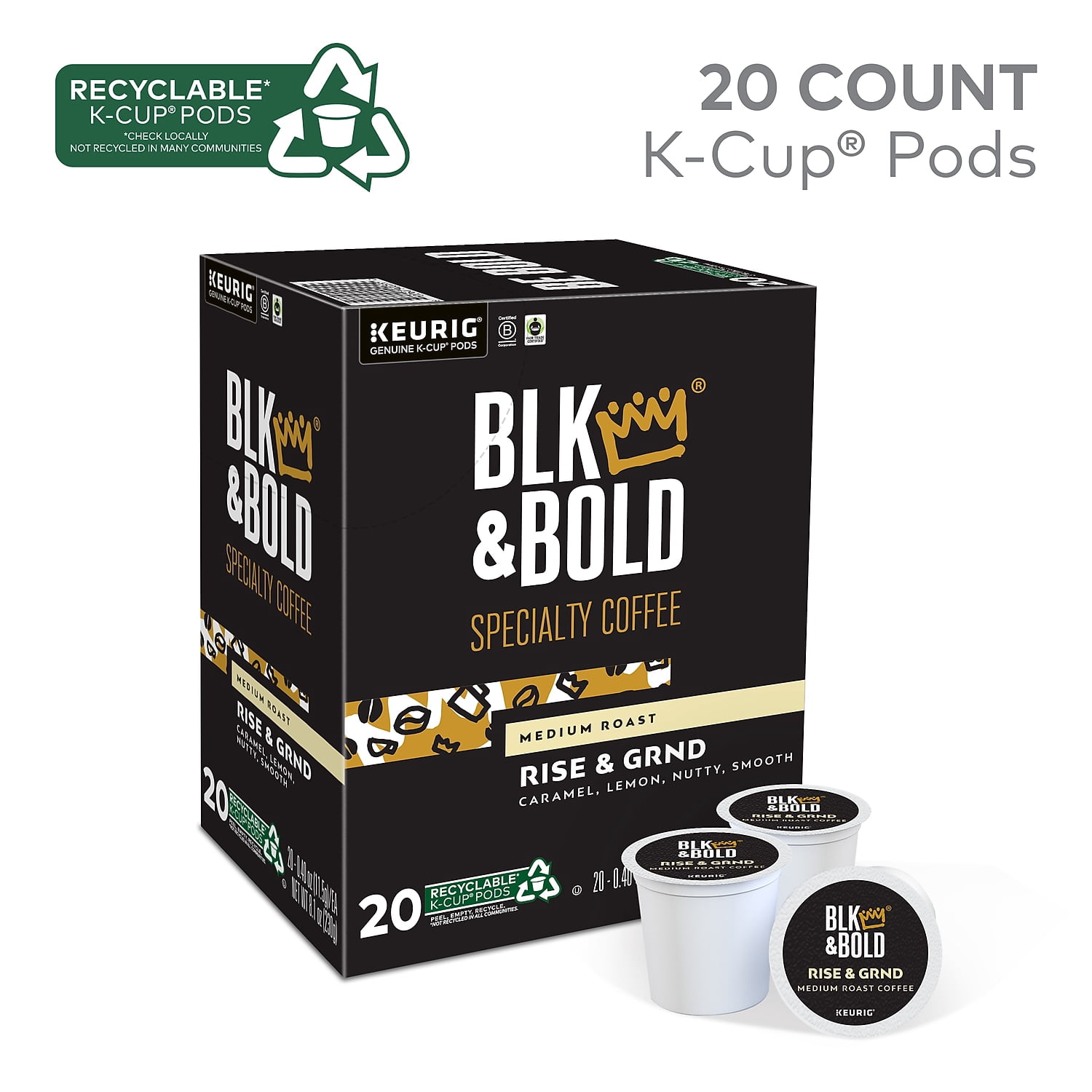 Rise & GRND Medium Roast - Keurig K-Cup Coffee Pods 20ct