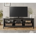 thumbnail image 7 of 75 inch TV Stand  Wood Media Console Storage Cabinet Black Entertainment Center, 7 of 7