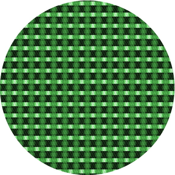 Ahgly Company Indoor Round Patterned Deep Emerald Green Area Rugs, 3' Round
