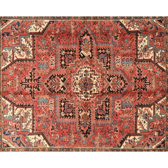 Ahgly Company Indoor Rectangle Traditional Sunrise Orange Persian Area Rugs, 4' x 6'