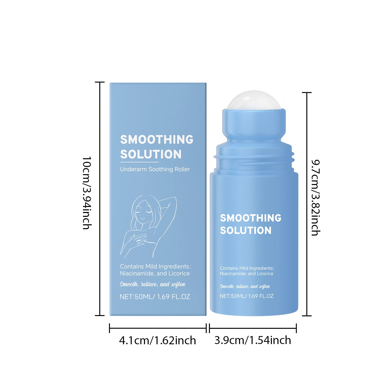 Alvantor After Shave Roll On for Women, Smoothing Solution, Relieve and Soften Skin, 1.69fl.oz