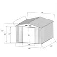 Chery Industrial 11' x 9' Outdoor Metal Storage Shed, Steel Garden Shed