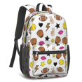 thumbnail image 2 of Baseball Gloves and Footballs White Pattern 17" Waterproof Oxford School Backpacks for Teens, S-Shape Padded Straps, for School, Travel, Hiking, Camping, 2 of 5
