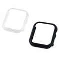 thumbnail image 1 of 2 Pack Compatible for Apple Watch Case 45mm [NO Screen Protector] Series 8 Series 7, Hard PC Bumper Case Protective Cover Frame Compatible for iWatch 45mm,transparent + original black, 1 of 5