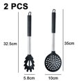 thumbnail image 2 of 2 uds utensilios de cocina antiadherentes con mango de acero inoxidable, herramientas de cocina resistentes al calor sin BPA, 2 of 5