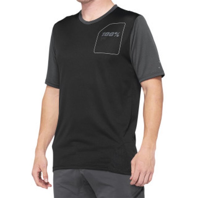 100% MTB Ridecamp Short Sleeve Jersey Small Charcoal | Black