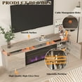 thumbnail image 3 of BOSSIN Fireplace TV Stand with 36" Electric Fireplace for Living Room,LED Light Entertainment Center,2 Tier TV Console Stand for TVs Up to 80", 3 of 8