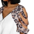 thumbnail image 6 of Women's V-Neck Plus Size T-Shirt Leopard Loose Tee Short Seleve Blouses Tops, 6 of 8