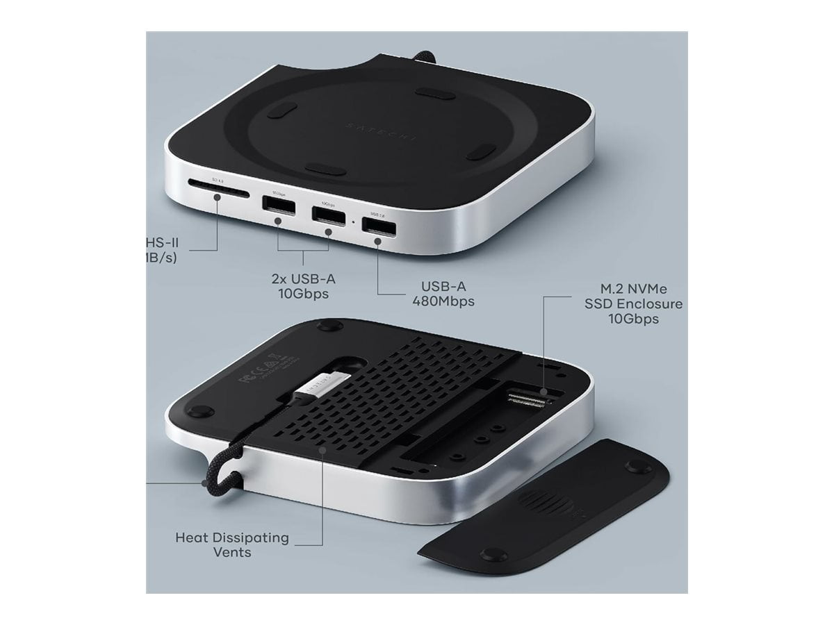 Mac Mini M4 Stand Hub with SSD Enclosure, 3.2 Gen 2 Type C, 1.25