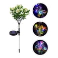 thumbnail image 4 of 1 lámpara solar decorativa de suelo con forma de flor de clavel, lámpara solar LED para césped., 4 of 5