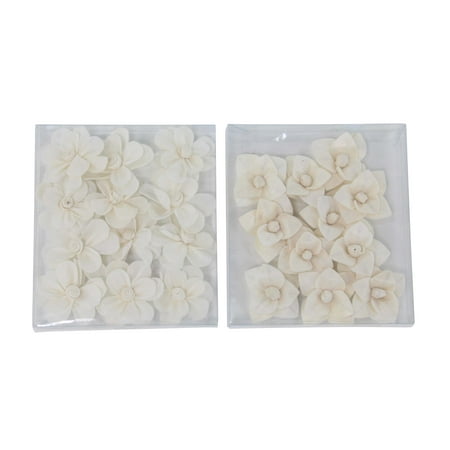 - Decmode Boxed Natural White Mona Lisa And Daffodil Sola Flowers, White - Set of 2