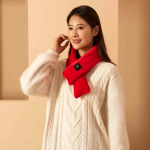 Fiudx Bufanda Térmica con Carga Usb para Invierno, 3 Modos de Temperatura, Tejido Suave y Cómodo, Ideal para Aliviar El Dolor de Cuello, Ideal para Exteriores, Oficina, Regalo de Navidad, 110 X 10 Cm