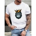 thumbnail image 1 of Camisetas de estilo urbano para hombre, con estampado gráfico, cuello redondo elástico y manga corta, diseño de "orangután", para verano, para adultos, hombres, mujeres, adolescentes, jóvenes y tiempo, 1 of 5